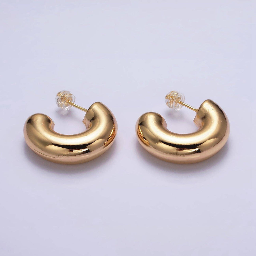 Aim Eternal - 16K Gold Filled 20mm Chubby C-Shaped Hoop Earrings AE086 - Sienna Sky Boutique
