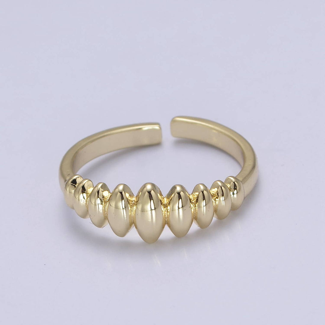 Aim Eternal - Gold/Silver Sharp Oval Ellipse Geometric Adjustable Ring - Sienna Sky Boutique