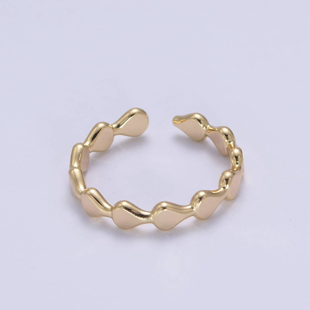 Aim Eternal - Elegant Minimalist Gold Geometric Oval Stacking Ring - Sienna Sky Boutique