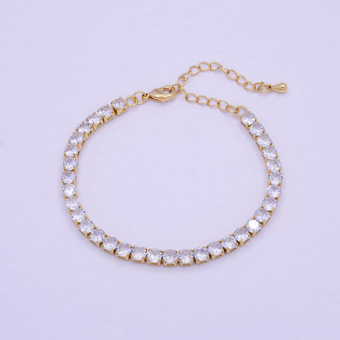 Aim Eternal - Minimalist Tennis bracelet Gold Bracelet for Women Stacking - Sienna Sky Boutique