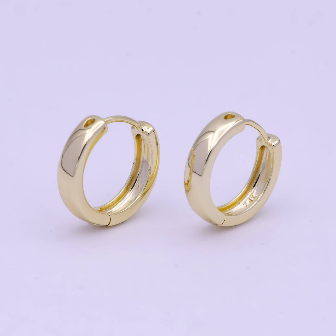 Aim Eternal - 14K Gold Filled Minimalist 17.7mm Everyday Huggie Earrings | T140 - Sienna Sky Boutique