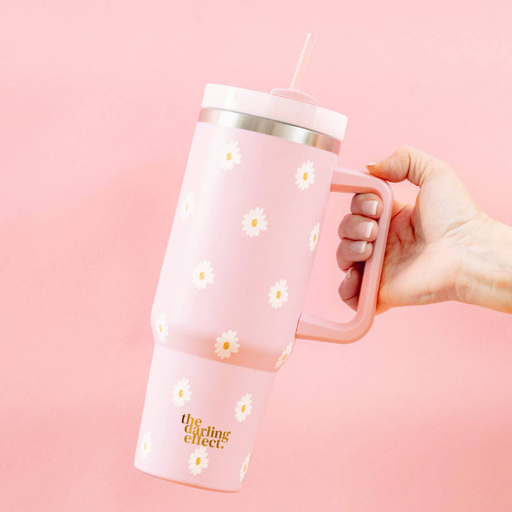 The Darling Effect - Take Me Everywhere Tumbler - Dancing Daisy Pink - Sienna Sky Boutique