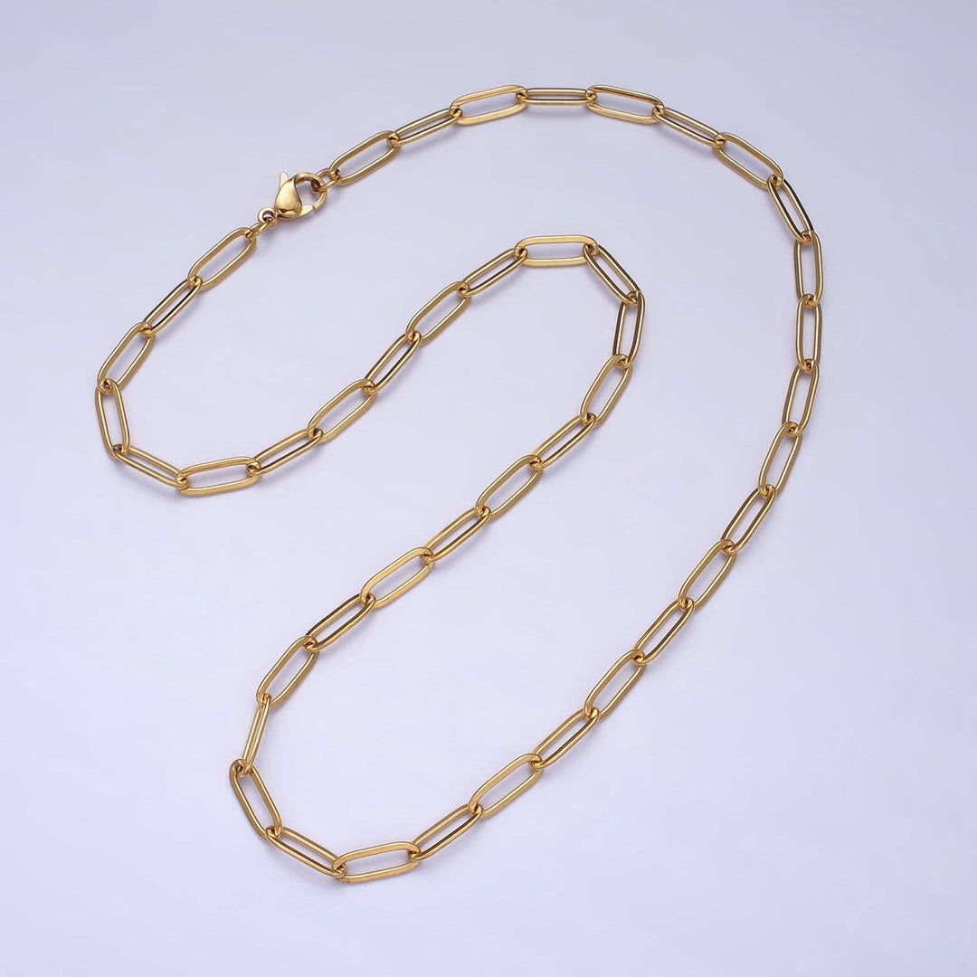 Aim Eternal - BLOWOUT Dainty Goldplated Paperclip Link Long Chain Necklace - Sienna Sky Boutique