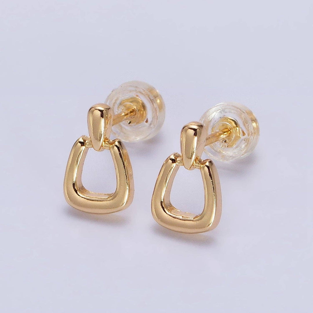 Aim Eternal - Gold Stud Horseshoe Earrings, Silver Lucky Horseshoe Earring AB611 AB612 - Sienna Sky Boutique